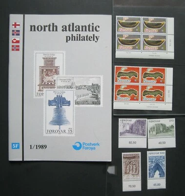 1988 Faroe Children's Toys 191-192 &  Kirkjubour Cathedral Ruins 182-185+Book - Image 1 of 4