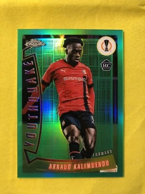 2023 Topps Chrome Green Youthquake Refractor RC Arnaud Kalimuendo /99 - Image 1 of 2