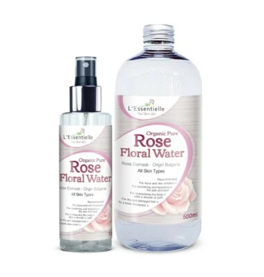 Organic Pure Rose Water Hydrosol 150ml PLUS REFILL OFFER 500ML BOTTLE