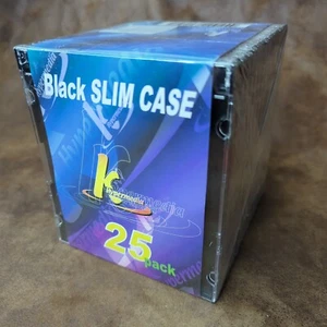 Paquete de 25 estuches de CD delgados negros K Hypermedia sellados - Imagen 1 de 4