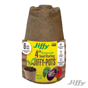 Biodegradable Peat Pots Seed Starter Kit 6 Pack for Easy Planting Gardening - Picture 1 of 12