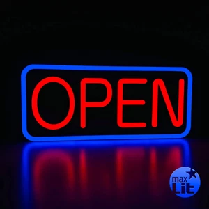 21'' X 10'' New Ultra Bright LED Neon Sign - OPEN - Remote Controlled - Energy E - Picture 1 of 6
