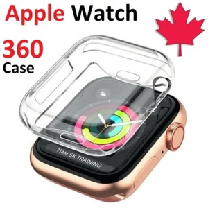 Coque pour Apple Watch 1 2 3 4 5 6 SE - Coque TPU Transparente 360 avec Protecteur d'écran - Photo 1 sur 7