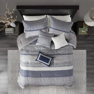 Madison Park Rhapsody 7 Piece Jacquard Comforter Set Bedding Matching Bedskirt - Picture 1 of 40