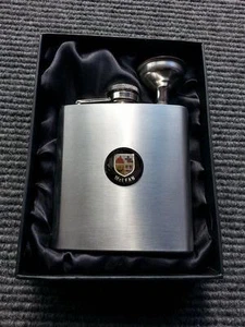 McLEAN Clan Coat of Arms Hipflask Brushed Stainless Steel Gift Idea - Picture 1 of 1