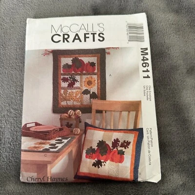 McCalls Crafts Sewing Pattern M4611 Harvest Sampler Wall Quilt Pillow Fall Decor - Image 1 of 4