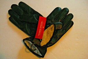 Guantes de cuero para hombre negros talla mediana/grandes estilo simple nuevos con etiquetas - Imagen 1 de 3