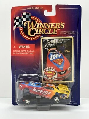John Force NHRA Superman Mustang 1:64 Scale DieCast Castrol GTX New 1998 - Image 1 of 4