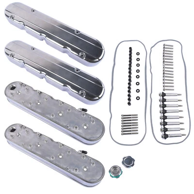 LS Smooth Cast Aluminum Valve Cover w/Coil Mounts Cover for Chevy GM LS Polished - Image 1 of 4