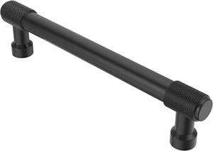 Alzassbg 10PK Matt Black Knurled Cabinet Pulls 5 Inch 128mm Hole Center AL3017MB - Picture 1 of 9