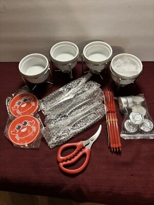 Butter Warmers For Seafood 20 Pcs W Tealights & Open And Pick Tools Packaged NEW - Image 1 of 4