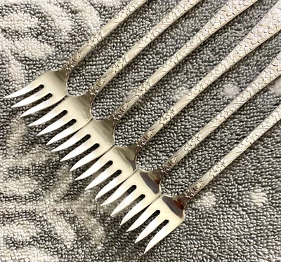 Vintage NATIONAL SILVER Narcissus Sterling Cocktail/Seafood Forks, Set of 6, 6” - Image 1 of 4