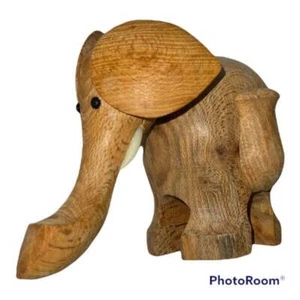 Vintage Elephant Wood Figurine Toothpick Holder Danish Mid Century MCM - Picture 1 of 7