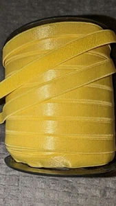 5 Yards GELB Dessous BH Träger Stretch Satin glänzend elastisch 3/8" breit - Bild 1 von 1