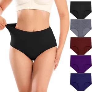 POKARLA Women'S Underwear Cotton High Waist Briefs Full Coverage Soft Breathable - Picture 1 of 12