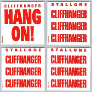 1993 LOT OF 4 STALLONE CLIFFHANGER DECALS UNUSED EXCELLENT CONDITION - Picture 1 of 2