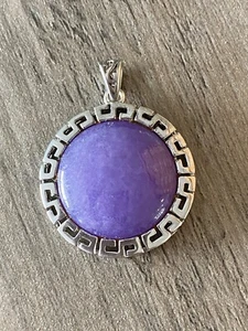 Lavender Jade Sterling Silver Pendant - Imagen 1 de 5