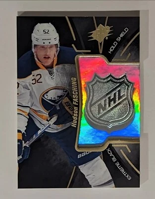 Upper Deck NHL 2016-17 SPx Extreme Black Holo Shield Hudson Fasching EB-HF RC - Image 1 of 2