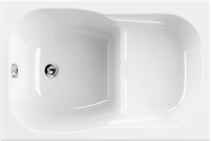 Sitzbadewanne 105 x 70 x 42/17,5 cm, weiß, Dobra - Bild 1 von 6