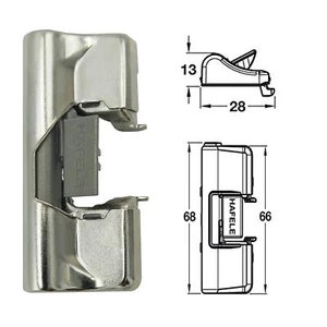 Adaptador de bisagra de cierre suave Hafele para mecanismo de deslizamiento de 100° bisagra clic - Imagen 1 de 6