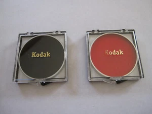 Set of 2 Kodak Wratten A Filter Series 7 Made in USA No. 87 Black and No. 25 Red - Picture 1 of 8