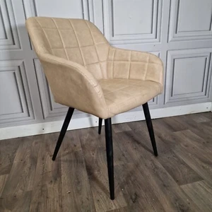 Retro Vintage Mid Century Atomic Style Tub Chair- Desk Seat - Faux Leather Vinyl - Picture 1 of 24