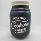 Black White Mason Jar Ceramic Cookie Jar