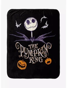 Disney The Nightmare Before Christmas Pumpkin King Throw Blanket - Picture 1 of 2