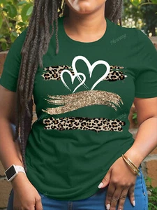 Women's Casual Short Sleeve Round Neck T-Shirt - Picture 1 of 15