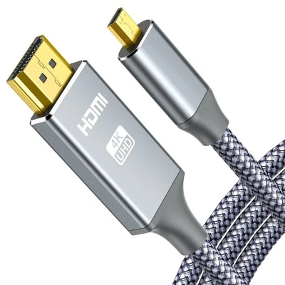 4K Micro HDMI to HDMI Male Cable Adapter, 4K@60Hz HDR Nylon Braid Cord for Go... - Image 1 of 4