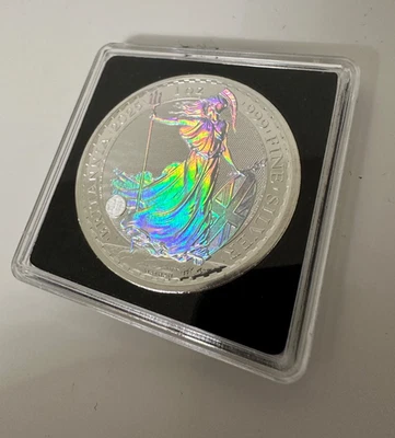 Royal Mint 2025 1oz Silver Britannia Coin Hologram Bullion 999 Silver CGT Free - Image 1 of 4