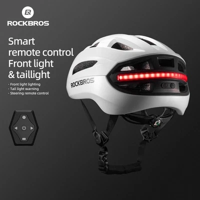 ROCKBROS Adult Bike Helmet with USB Rechargeable Helmets LED Front & Back Light - Image 1 of 4