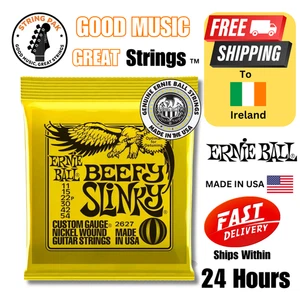 2627 Ernie Ball Beefy Slinky 11-54 Electric Guitar Strings+ 7 Guitar Picks - Imagen 1 de 4