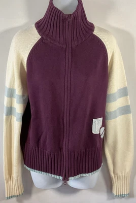 Cárdigan Suéter Púrpura Timbre Universitario Clásico De Colección Route 66 KMart Cremallera Completa Talla L Foto 1 de 4