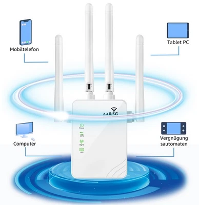 7Magic Wireless WLAN Repeater Router Range Wifi Verstärker Signal 1200 Mbit/s DE - Bild 1 von 4