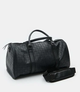 Reisetasche mit Reißverschluss – Schwarze Weekender Bag für Herren Kunstleder - Bild 1 von 5