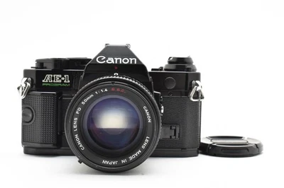 [Exc.] Canon AE1 PROGRAM 35ｍｍ Film Camera Black+ FD 50mm f/1.4 S.S.C. 2570242 - Image 1 of 4