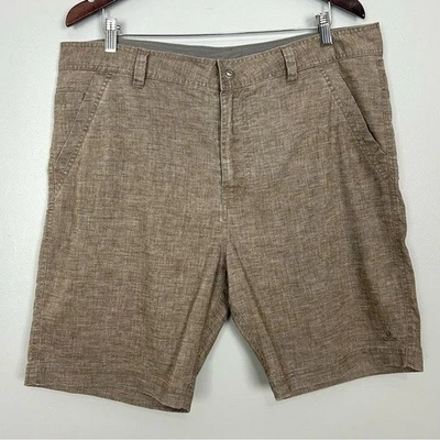 Prana Furrow Hemp Shorts Men’s Size 36 Lightweight Outdoor Casual Pockets Brown - Image 1 of 4