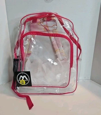 Mochila MetroPack Niñas Rosa Transparente Multicolor, Bolsa para Libros, Bolsa Transparente para Estadio Foto 1 de 4