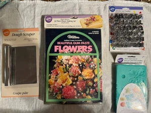 NEW Wilton Baking Decorating Lot - 4 Items Gum Paste Flowers Fondant Cut Outs  - Picture 1 of 9