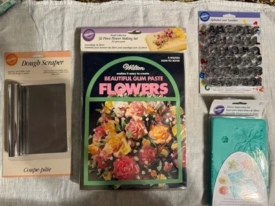 NEW Wilton Baking Decorating Lot - 4 Items Gum Paste Flowers Fondant Cut Outs  - Image 1 of 4