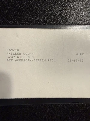 Danzig Killer Wolf Video On 3/4 Inch Broadcast Video Tape 1990 - Misfits Samhain - Image 1 of 4