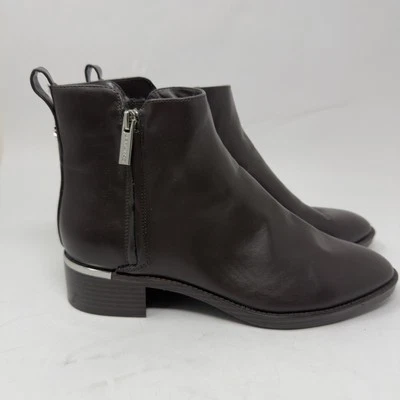 Calvin Klein Botas Mujer Talla 9M Marrón Botines Cremallera Tacón Bloque KCDENIECE2 Foto 1 de 4