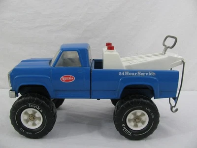 Camión grúa Tonka Toys 1976 vintage acero prensado azul 24 horas 4x4 #2590 leer Foto 1 de 4