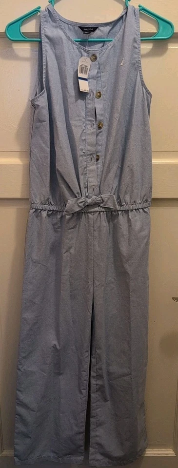Girls Nautica  Long Pant Suit Jumper Size 16 XL Blue Sleeveless Dress Pant Suit  - Image 1 of 4