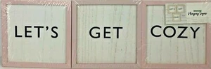 Let's Get Acogedor Cuadrado Madera Rosa Letreros Colgantes Conjunto Decoración de Pared Invierno San Valentín  - Imagen 1 de 5