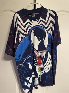 MARVEL VENOM MEGA LETHAL AOP ALL OVER PRINT T-SHIRT MENS L BLUE PROMO COMICON - Picture 1 of 2