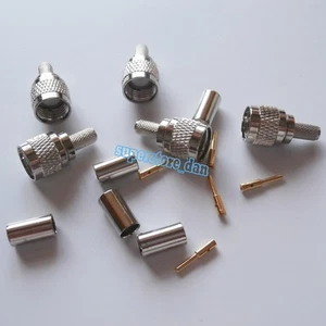 10X MiniUHF Mini UHF male plug crimp RG58 RG142 LMR195 RG400 cable RF Connector - Picture 1 of 6