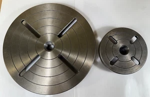 2 Vintage AMT Lathe Face Plates  4-1/4" + 8-1/4" - 3/4" 16 tpi thread 3/4-16 - Picture 1 of 13