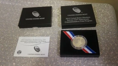 2015 US Marshalls 225th Anniversary Proof Clad Half Dollar w/COA  OGP - Image 1 of 4